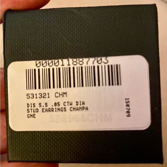 Diamond earrings .05 ct - in sterling silver and gold. - Picture 7 of 7